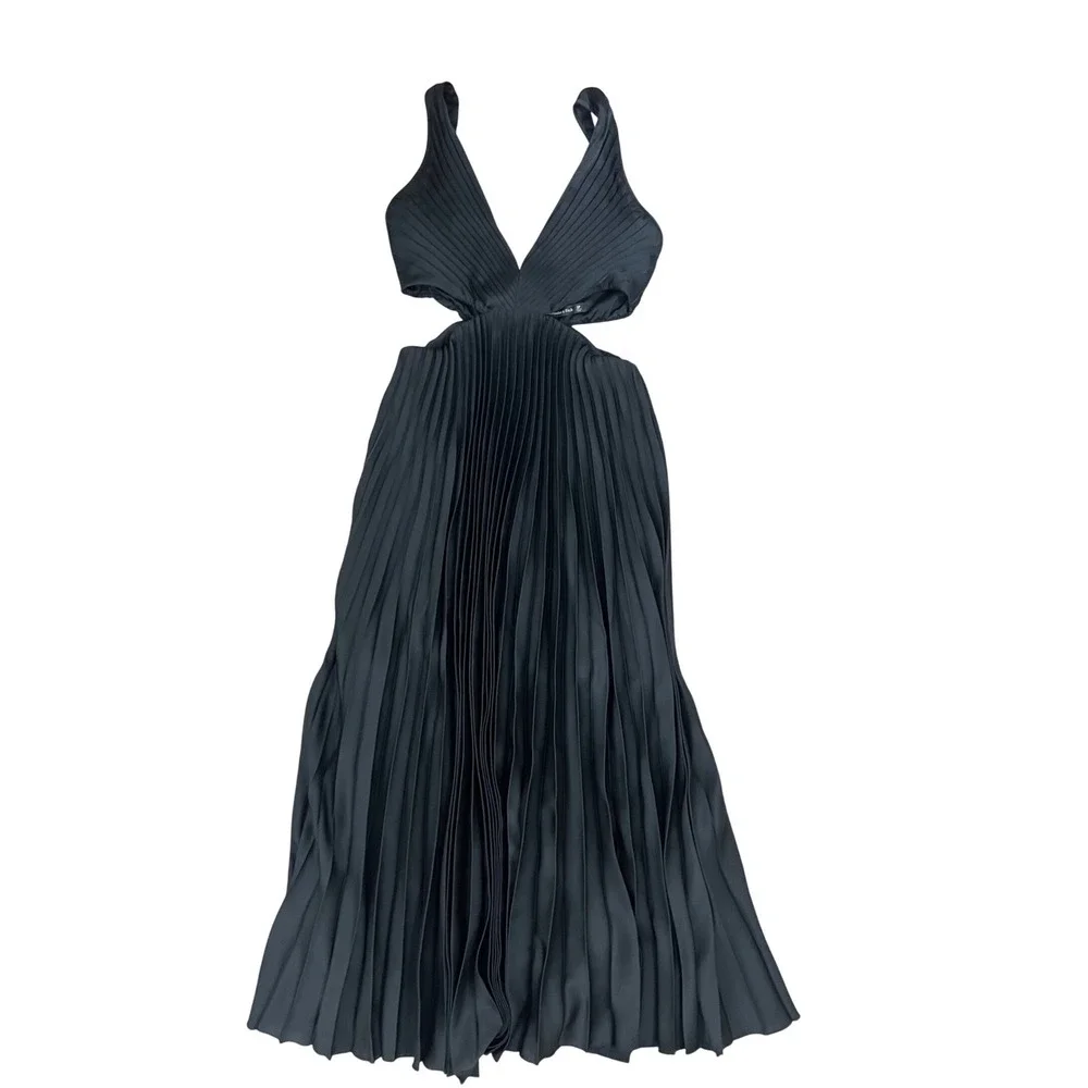 Abercrombie & Fitch Pleated Cutout Dress Womens SP  Giselle Cut Out